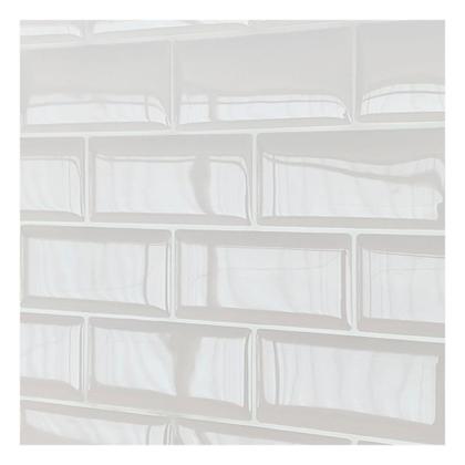 Imagem de Pastilha Adesiva Resinada Tijolinho Branco - Kit com 4 Placas Adesivas 3M