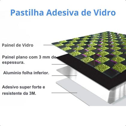 Imagem de Pastilha Adesiva Vidro Decoração Banheiro Cozinha Cobre/Esp
