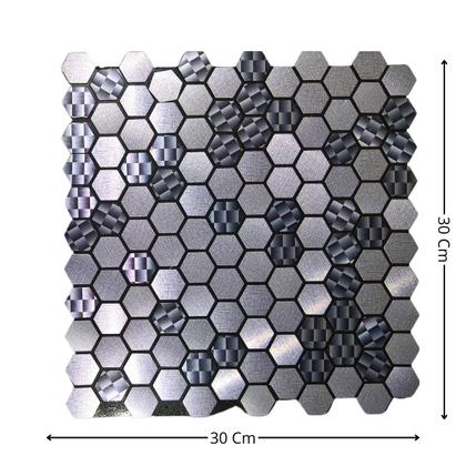 Imagem de Pastilha Aluminio Adesiva Decoração Banheiro Cozinha Colmeia