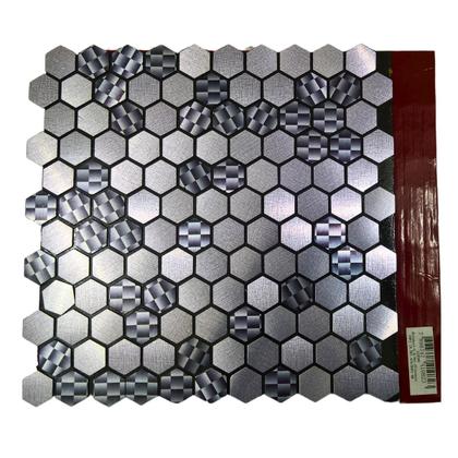 Imagem de Pastilha Aluminio Adesiva Decoração Banheiro Cozinha Colmeia