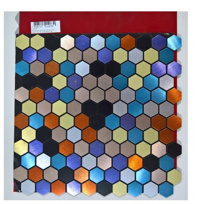 Imagem de Pastilha Aluminio Adesiva Decoração Banheiro Cozinha Colmeia