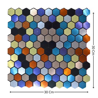 Imagem de Pastilha Aluminio Adesiva Decoração Banheiro Cozinha Colmeia
