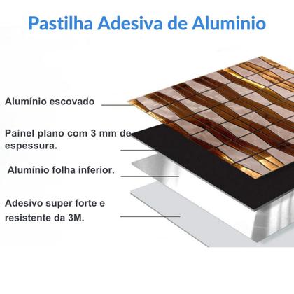 Imagem de Pastilha Aluminio Adesiva Decoração Banheiro Cozinha Colmeia