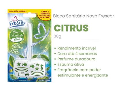 Imagem de Pastilha Bloco Sanitário 30g Vaso Sanitário Citrus Novo Frescor