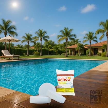 Imagem de Pastilha Cloro Triplaação 3 Em 1 Genco Piscina 10 Peças