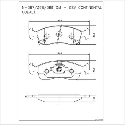 Imagem de Pastilha de Freio Cobreq N-367 Cobalt/Prisma/Onix