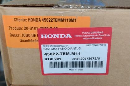 Imagem de Pastilha de freio dianteira honda civic 2020-2021 45022-tem-m11