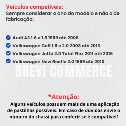 Imagem de Pastilha De Freio Dianteiro Volkswagen Jetta 2.0 2011 2012 2013 2014 2015 2016