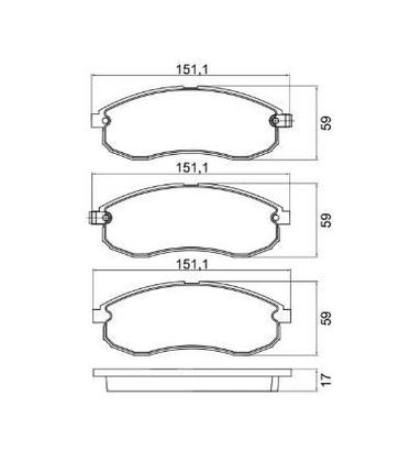 Imagem de Pastilha De Freio L200 Dianteira Cobreq N1337 Com Alarme Sistema Akebono Jogo