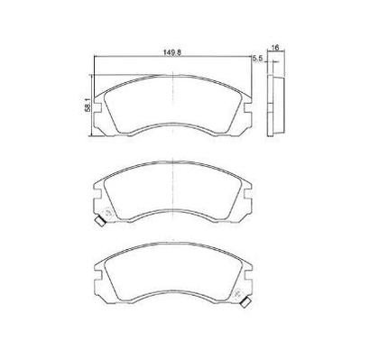 Imagem de Pastilha De Freio L200 Dianteira Frasle Pd383 Com Alarme Sistema Akebono Jogo