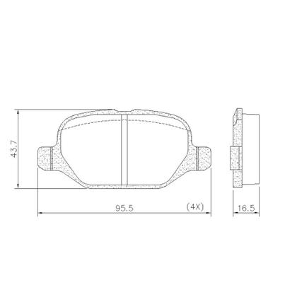 Imagem de Pastilha de Freio PD/1331 147 00/10 156 00/05 500 07/15  Linea 08/16  Punto 1.4 09/16  Bravo 11/ Traseira