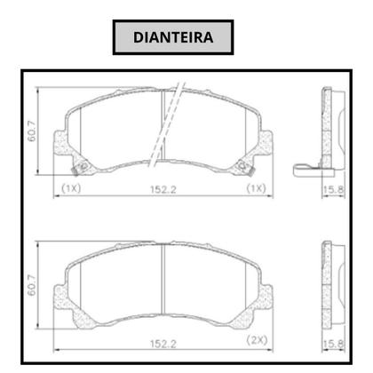 Imagem de Pastilha de Freio S10 2.4 2.5 2.8 2012 2013 2014 2015 2016 2017 2018 2019 2020 a 2026 Trailblazer 2.8 3.6 2012 2013 2014 2015 Original Bosch