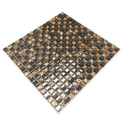 Imagem de Pastilha de Vidro Cobre Efeito Metalizado Mescla 30x30cm - La Bella Griffe