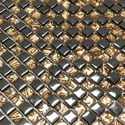 Imagem de Pastilha de Vidro Cobre Efeito Metalizado Mescla 30x30cm - La Bella Griffe