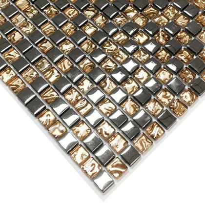 Imagem de Pastilha de Vidro Cobre Efeito Metalizado Mescla 30x30cm - La Bella Griffe