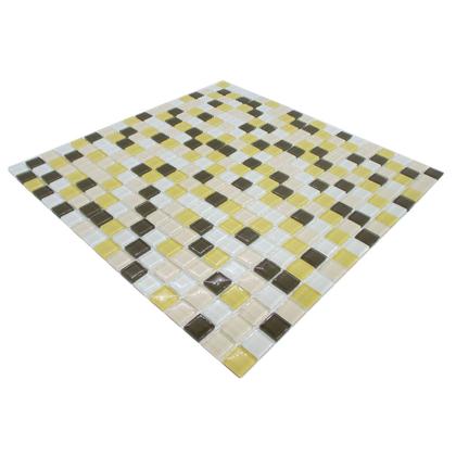 Imagem de Pastilha de Vidro Cristal Marrom Amarela Mescla 30x30cm - La Bella Griffe