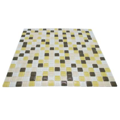 Imagem de Pastilha de Vidro Cristal Marrom Amarela Mescla 30x30cm - La Bella Griffe