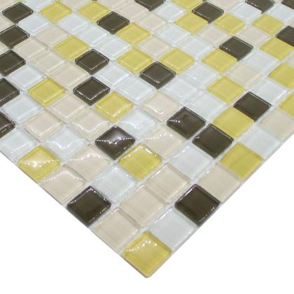 Imagem de Pastilha de Vidro Cristal Marrom Amarela Mescla 30x30cm - La Bella Griffe