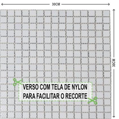 Imagem de Pastilha de Vidro Efeito Metalizado Creme 30x30cm La Bella Griffe