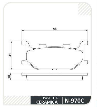 Imagem de Pastilha Freio Cerâmica Dianteira Cobreq N-970C XJ6 FZ6 HORIZON 150 KANSAS 250 MIDNIGHT STAR DRAG STAR VIRAGO 250