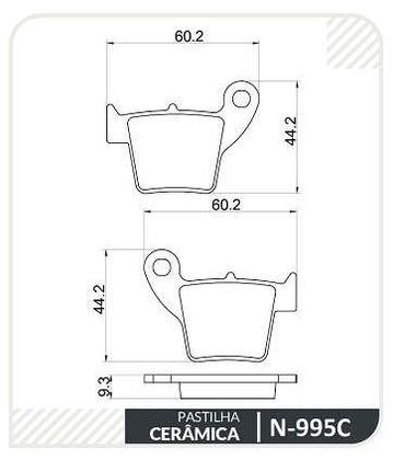 Imagem de Pastilha Freio Cerâmica Traseira Cobreq N-995C CR 125 250 CRF 150 250 450