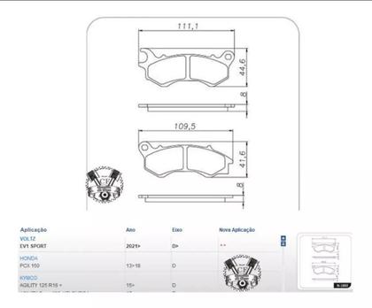 Imagem de Pastilha Freio Para Dafra Cityclass 200i Diant Cobreq N1802