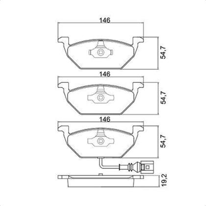 Imagem de Pastilha Freio Volkswagen Golf Bora New Beetle 1998 em Diante Fox 2002 em Diante Gol g6 2013 em Diante Dianteira Com Alarme Obreq