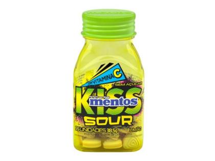 Imagem de Pastilha Mentos Kiss Sour Limão Sem Açúcar Garrafa 38,5g