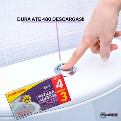 Imagem de Pastilha Sanitária Adesiva Leve 4 Pague 3 de Privada Higisol 9gr Lavanda