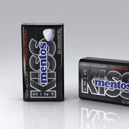 Imagem de Pastilha Sem Açúcar Mentos Kiss Xtreme Frozen - Latinha Pack 12 Unidades 35g