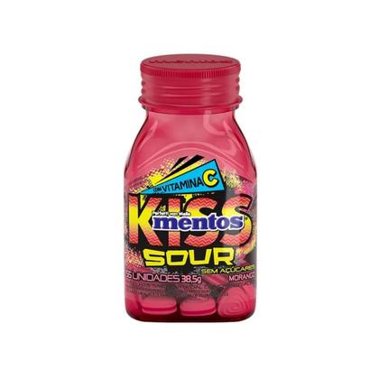 Imagem de Pastilhas bala Mentos Kiss Sour morango 6 unidades