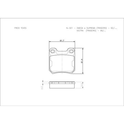 Imagem de Pastilhas de freio Traseira Astra / Zafira - Cobreq N-321