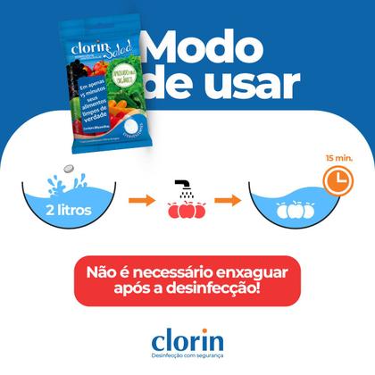 Imagem de Pastilhas Germicida Higieniza Frutas e Verduras Clorin Salad 