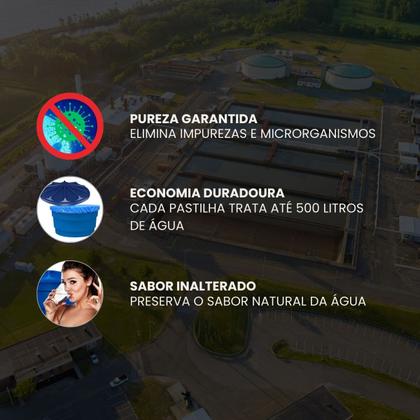 Imagem de Pastilhas Limpeza e Tratamento de Caixa Dágua e Cisternas c/ 25un Clorin 500