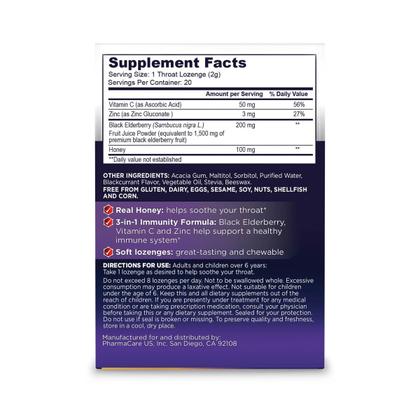 Imagem de Pastilhas para Garganta Sambucol Black Elderberry com Mel - 20 Unidades