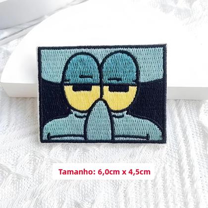 Imagem de Patch Bordado De SpongeBob Patrick Squidward Adesivos Decorativos De Desenho Animado Para Roupas E