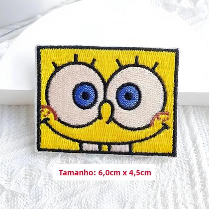 Imagem de Patch Bordado De SpongeBob Patrick Squidward Adesivos Decorativos De Desenho Animado Para Roupas E