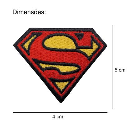 Imagem de Patch Bordado Kit com 5 Super homem Termocolante Aplique 5x4