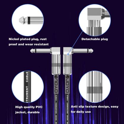 Imagem de Patch Cables JOYO CM-05 para pedal de efeito de baixo, 37 cm, 6 unidades