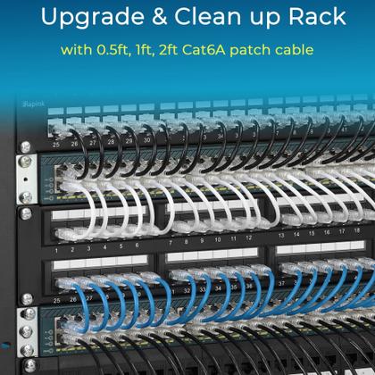 Imagem de Patch Cables Rapink Cat6/Cat6a 4,3 m (pacote com 24) Suporte 10G