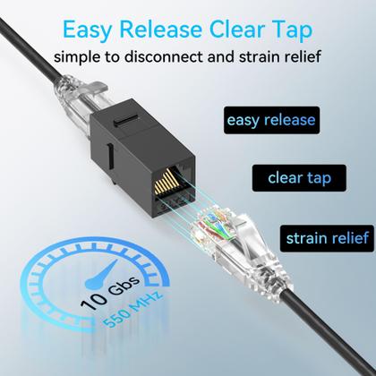 Imagem de Patch Cables Sokqovt Cat6a Slim 0,6 m, pacote com 24 unidades, pretos