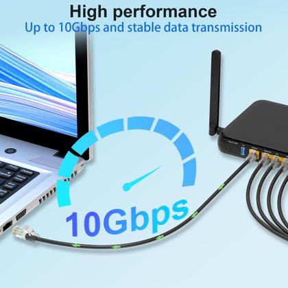 Imagem de Patch Cables Xcftaud Cat 6 7 pés (pacote com 5) 10 Gbps 550 Mhz pretos