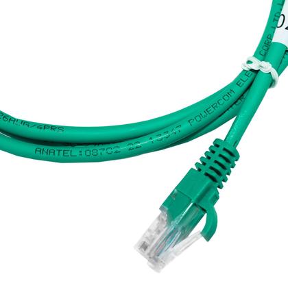 Imagem de Patch Cord Cat5e 100% Cobre 1,5m Homologado Anatel Verde