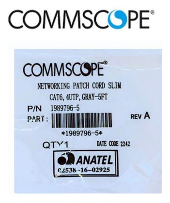 Imagem de Patch Cord Cat6 Cinza 5ft (1,52m) - Commscope Netconnect