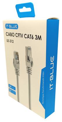 Imagem de Patch Cord Cftv Rede Cat6 3 Metros Cabo de Internet