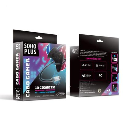 Imagem de Patch cord gamer cat.6 cm t568a/b 1.8m preto 35123025