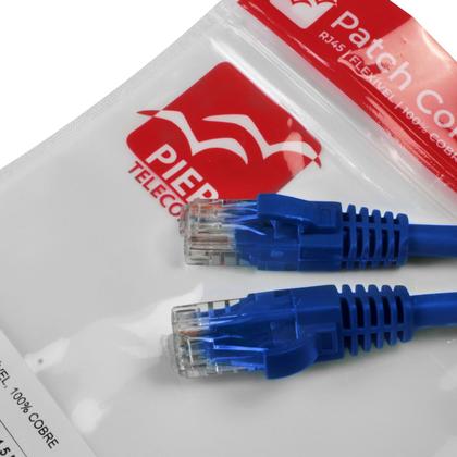 Imagem de Patch Cord UTP Cat6 100% Cobre 0,5 Metros Flexível Homologado Anatel - Azul