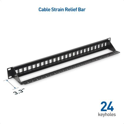 Imagem de Patch Panel 1U 24 Portas Keystone Cable Matters - Com Gerenciamento de Cabos