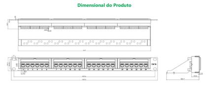 Imagem de Patch Panel 24 Portas Rj45 Cat5e Intelbras Impact Lan Pp524 Para Rack