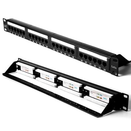 Imagem de Patch Panel Cat5E 24 Portas Sem Guia La-P524 Pluscable-Preto
